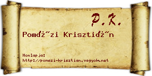 Pomázi Krisztián névjegykártya